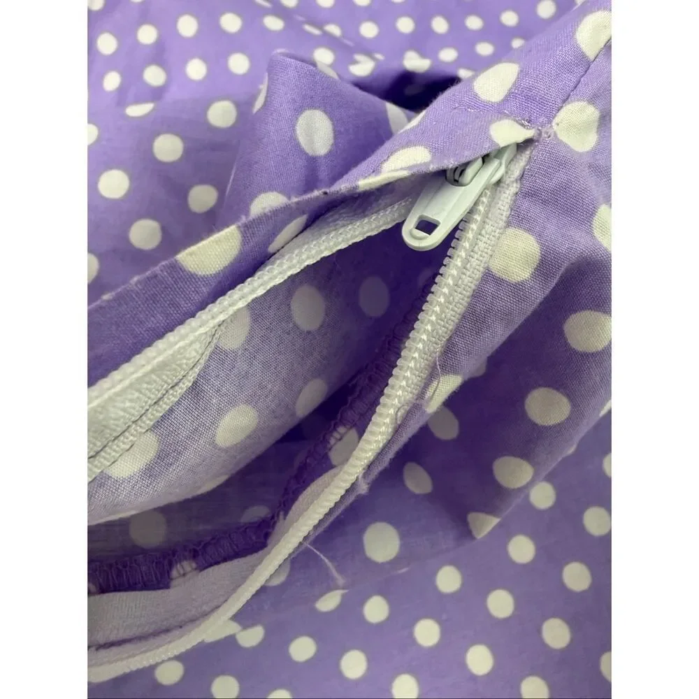 Pottery Barn Toddler Bed Duvet Cover Purple Polka Dot